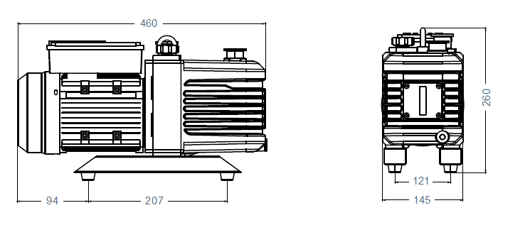 Габаритный чертеж насоса AiVac ARV-8