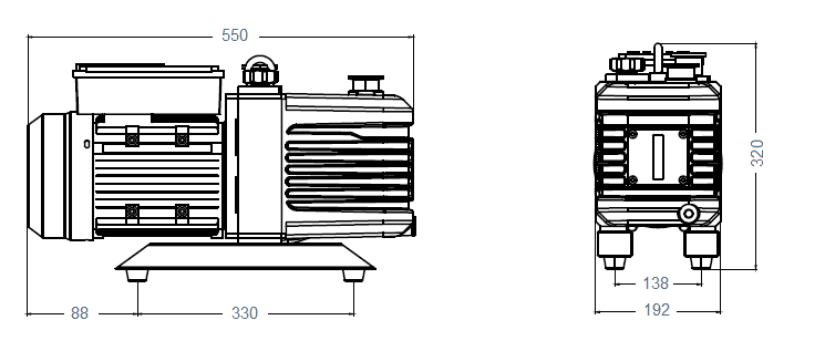 Габаритный чертеж насоса AiVac ARV-30_220