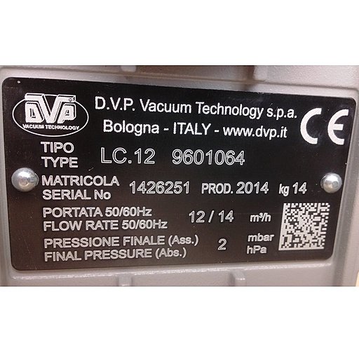 Пластинчато-роторный вакуумный насос DVP LC.12