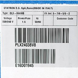 Кодовая маркировка насосов Etatron DLX MA/MB 05-07