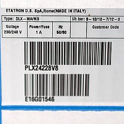 Кодовая маркировка насосов Etatron DLX MA/MB 08-10