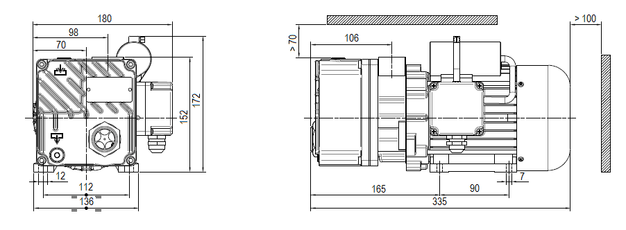 Габаритный чертеж насоса DVP LB.5