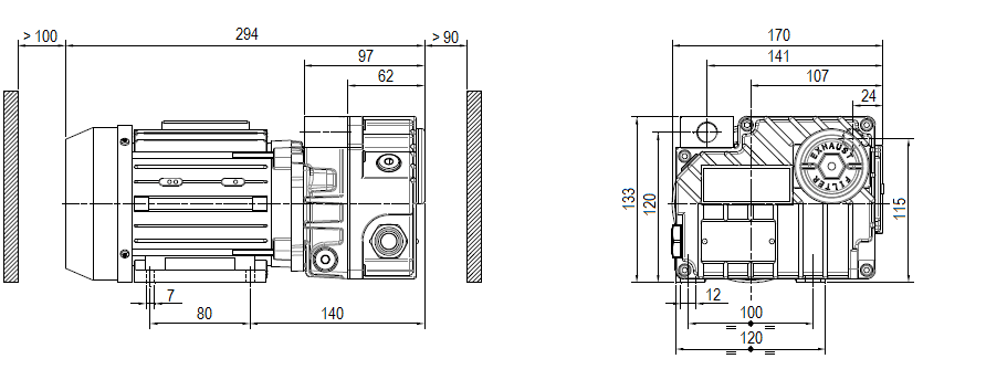 Габаритный чертеж насоса DVP LB.8