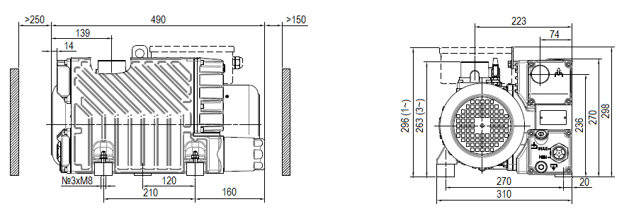 Габаритный чертеж насоса DVP LC.60_220