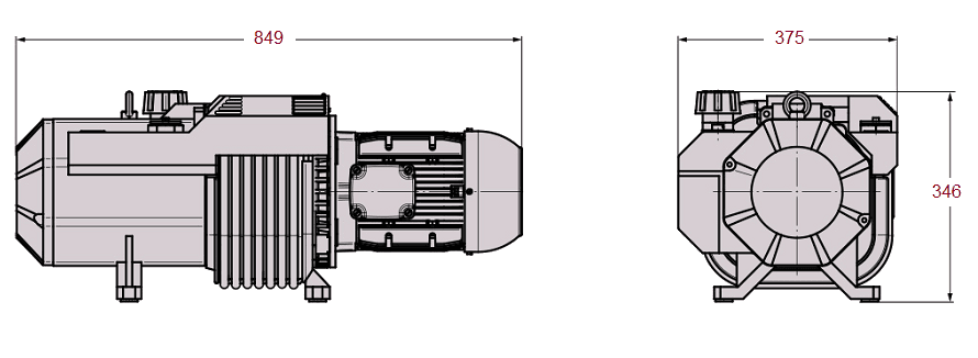 Габаритный чертеж насоса Busch Seco SV 1100 C