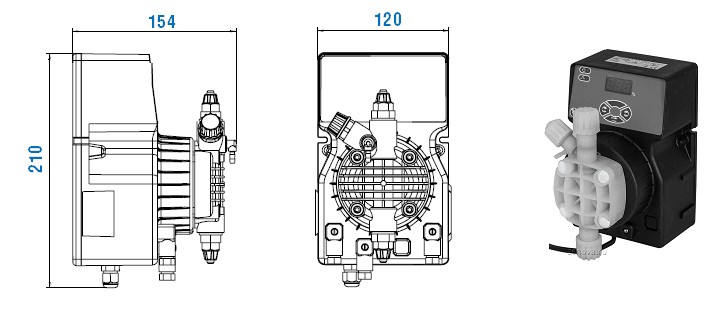 Габаритный чертеж насоса Etatron DLX MA/MB 01-15