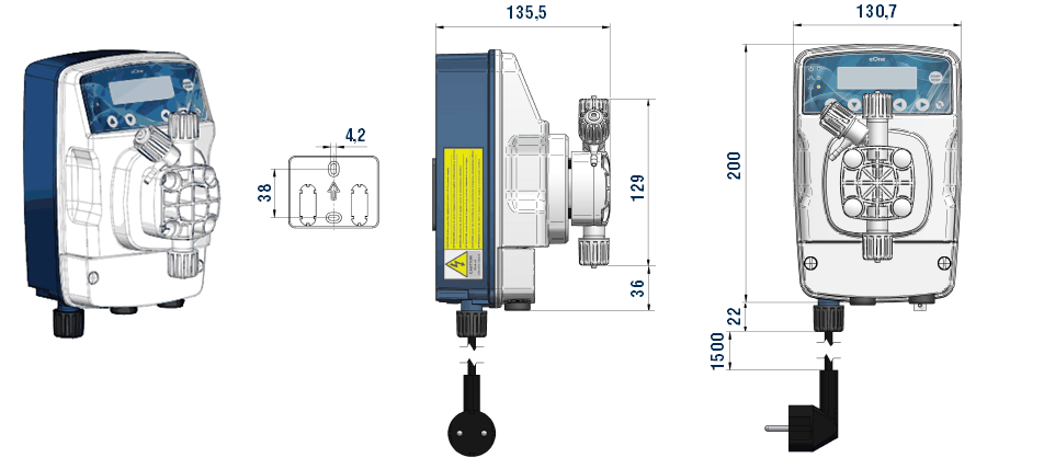 Габаритный чертеж насоса Etatron eONE MF 0607