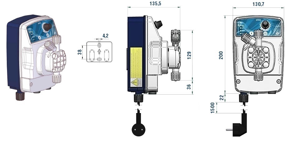 Габаритный чертеж насоса Etatron eONE MA 1012