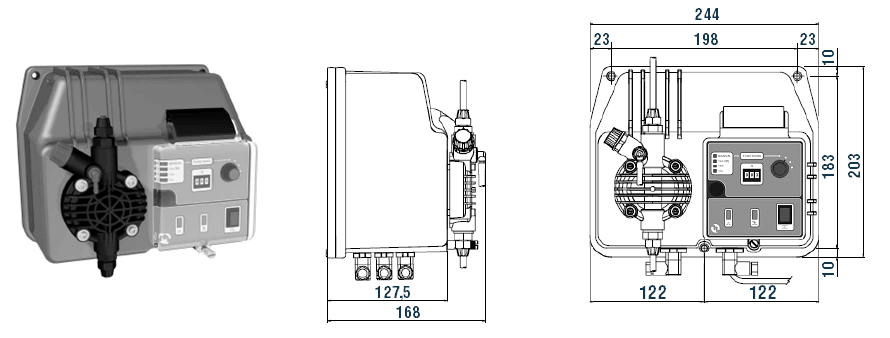 Габаритный чертеж насоса Etatron BT VFT 50-03