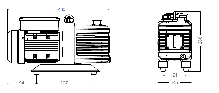 Габаритный чертеж насоса AiVac ARV-4_220