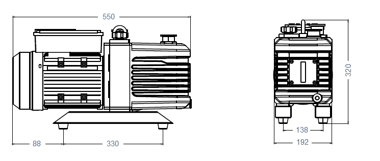 Габаритный чертеж насоса AiVac ARV-24_220