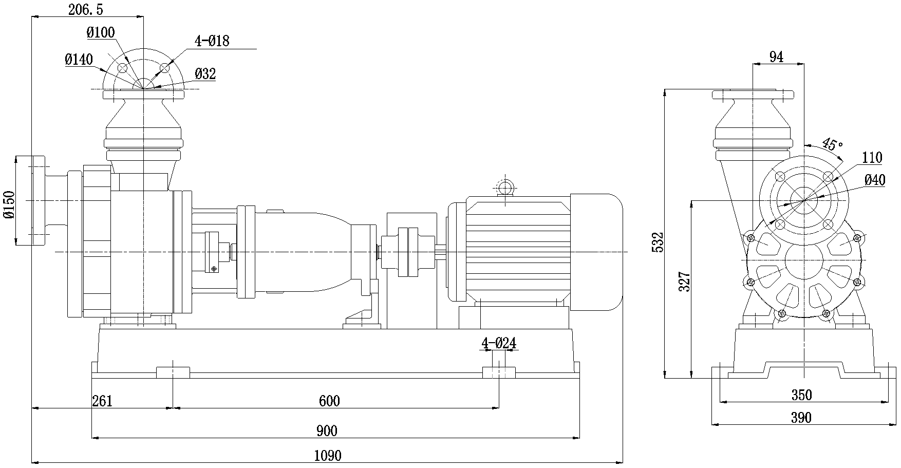 Габаритный чертеж модели ZY Technology 40FZB-20L_030