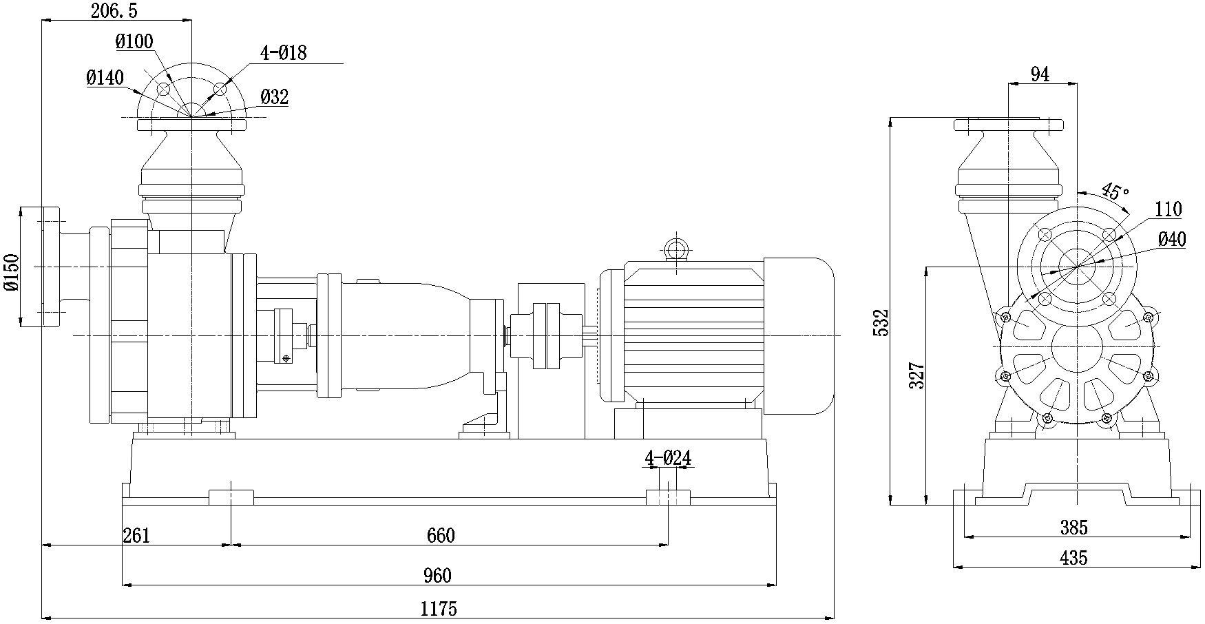 Габаритный чертеж модели ZY Technology 40FZB-20L_055