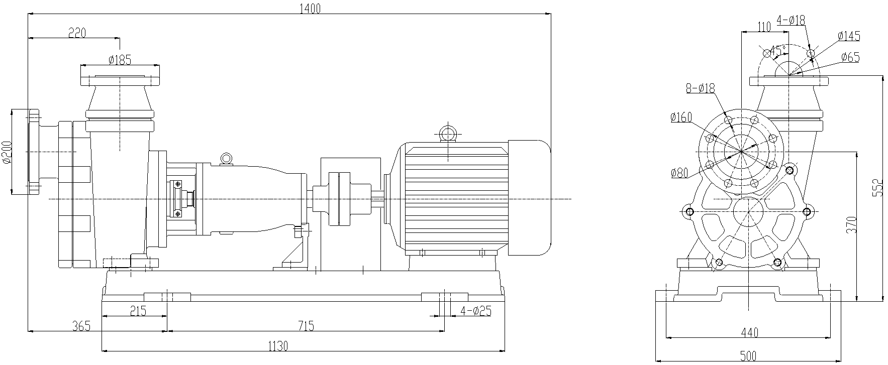 Габаритный чертеж модели ZY Technology 80FZB-20L_110