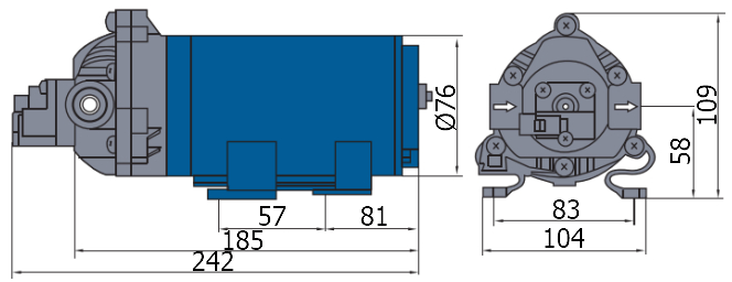 Габаритный чертеж модели Zenova DP-60-220V