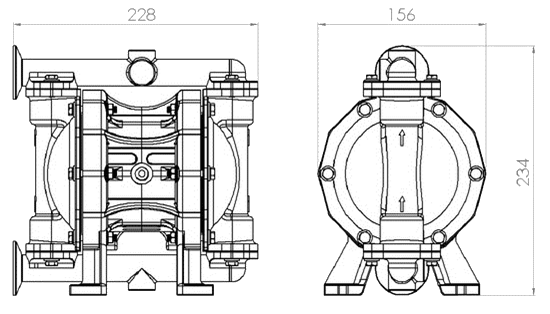 Габаритный чертеж насоса Seko AF OS 0050S