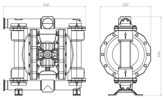 Габаритный чертеж насоса Seko AF OS 0160S