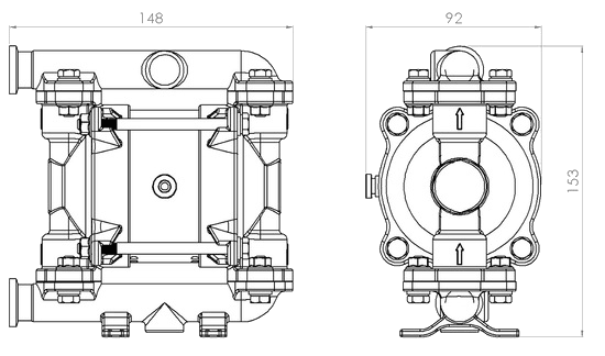 Габаритный чертеж насоса Seko AF OS 0018S