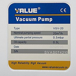 Шильдик насоса Value VSV-020