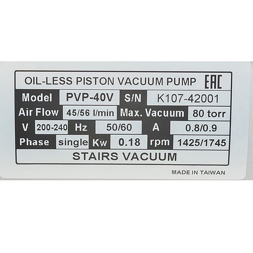 Поршневой вакуумный насос Stairs Vacuum PVP-40V