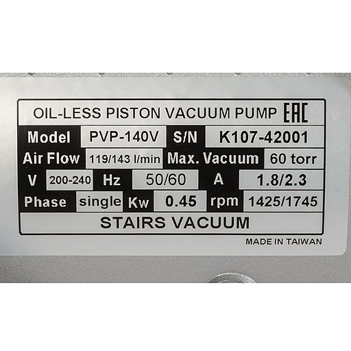 Поршневой вакуумный насос Stairs Vacuum PVP-140V