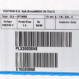 Кодовая маркировка насосов Etatron DLX VFT/MBB 05-07