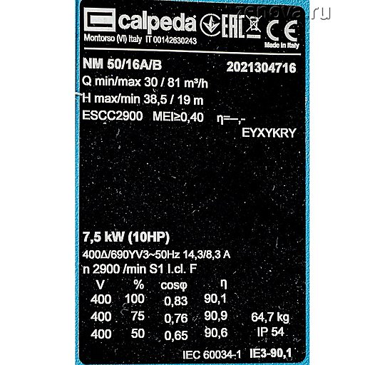 Центробежный насос для горячих масел Calpeda NM 50/16A/B-R5
