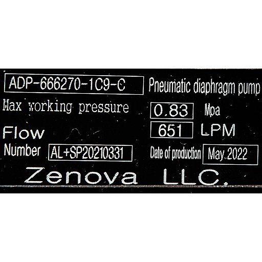 Мембранный пневматический насос Zenova Pneumatic ADP-666270-1C9-C