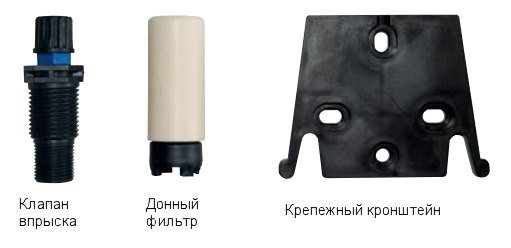 Некоторые принадлежности насосов Seko Kompact AM, которые стандартно входят в комплект поставки