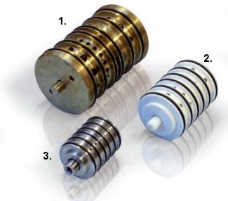 Различные материалы исполнения воздушного клапана насосов T: латунь, полиэтилен, нержавеющая сталь.